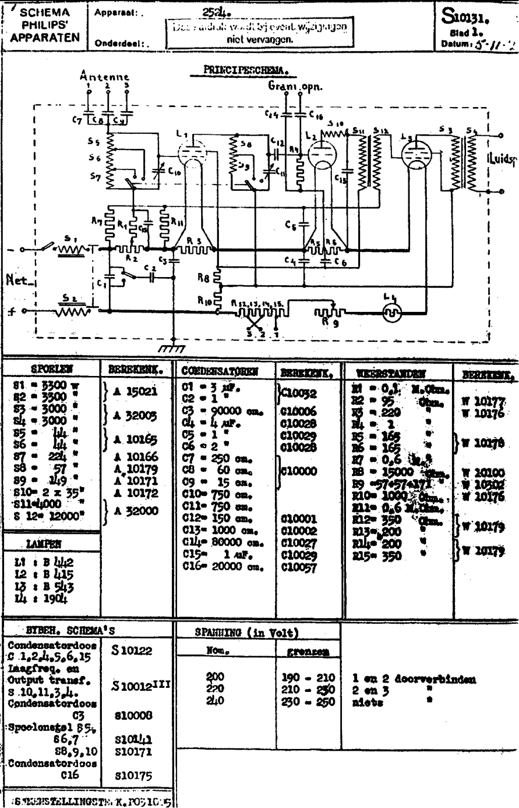 Philips 2524 Schematic