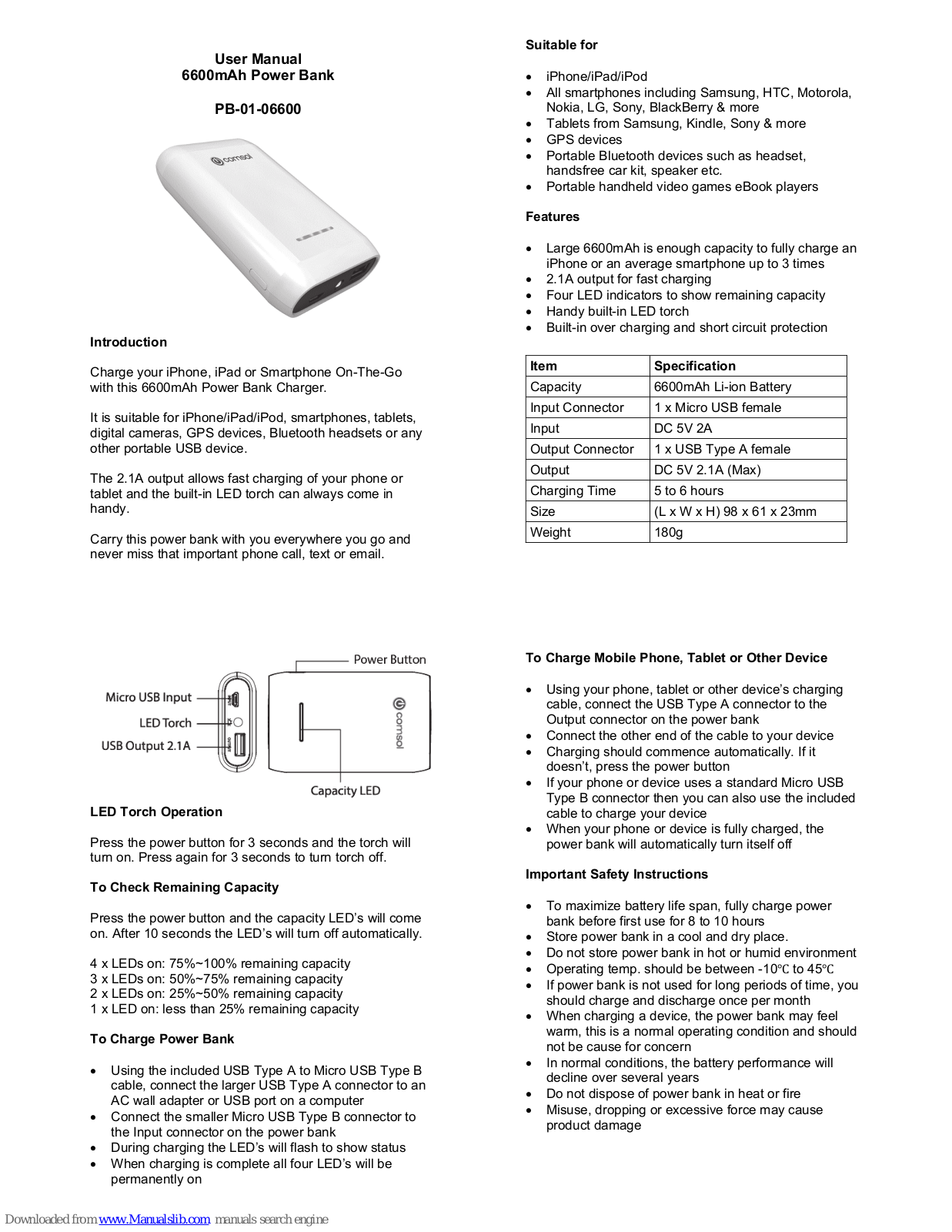 COMSOL PB-01-06600 User Manual - ManualMachine.com