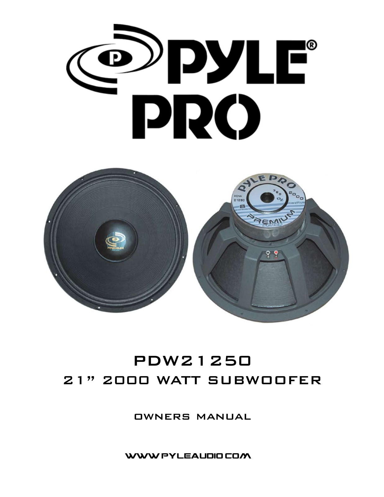 PYLE Audio PDW21250 User Manual