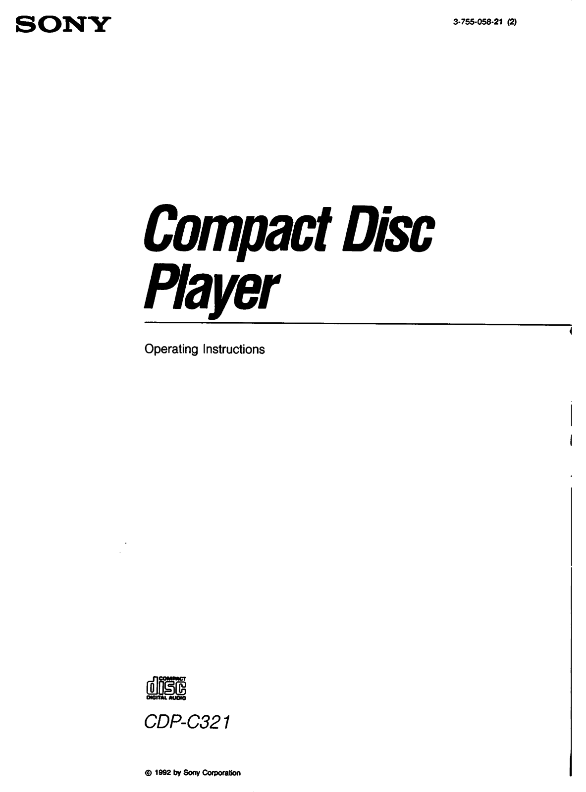 Sony CDP-C321 User Manual