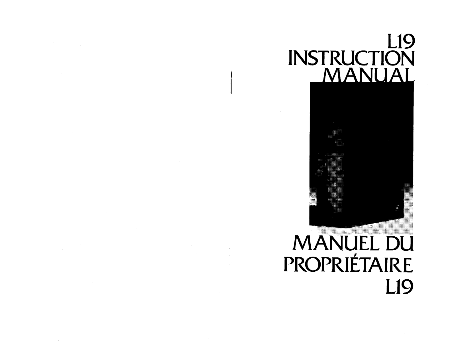 Jbl L19 User Manual