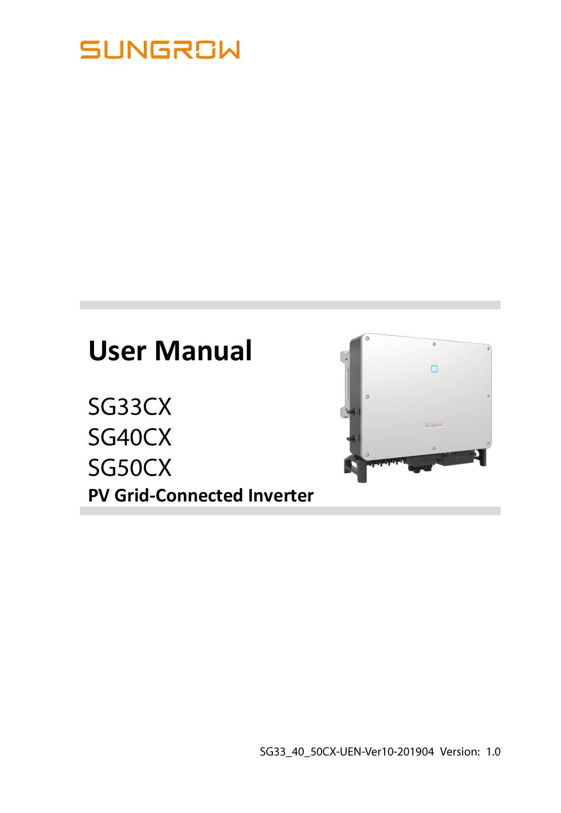 Sungrow SG33CX, SG40CX, SG50CX User Manual - ManualMachine.com