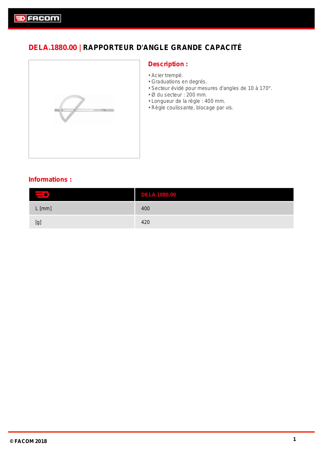Facom DELA.1880.00 Specification - ManualMachine.com