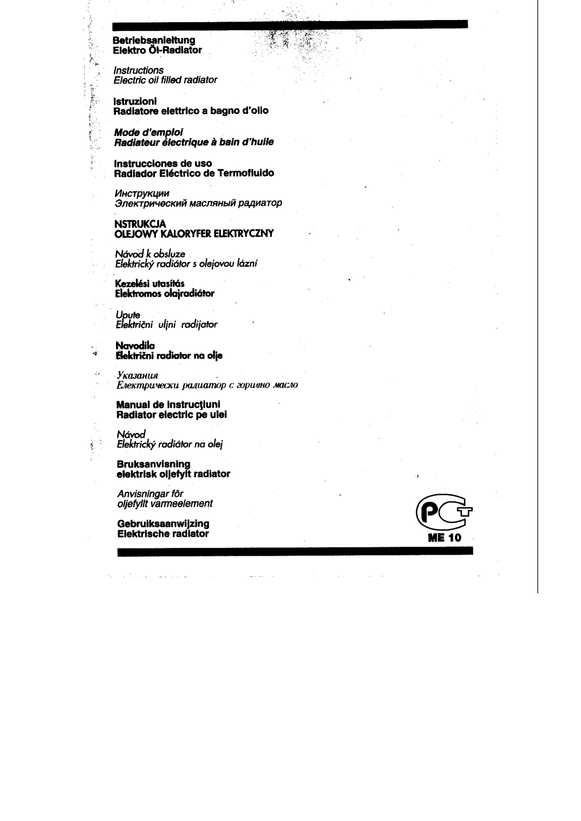 electrolux ER2007F, ER2512, ER1507, ER2009, ER2011 Instructions Manual