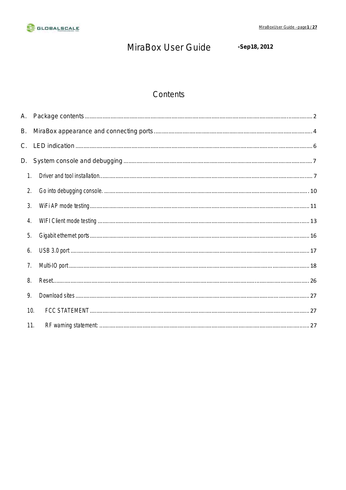 GlobalScale MiraBox User Manual - ManualMachine.com