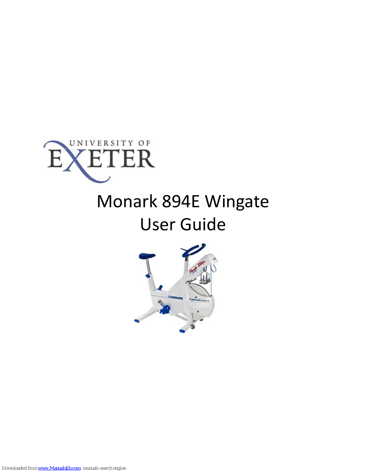 Monark 894E Wingate User Manual