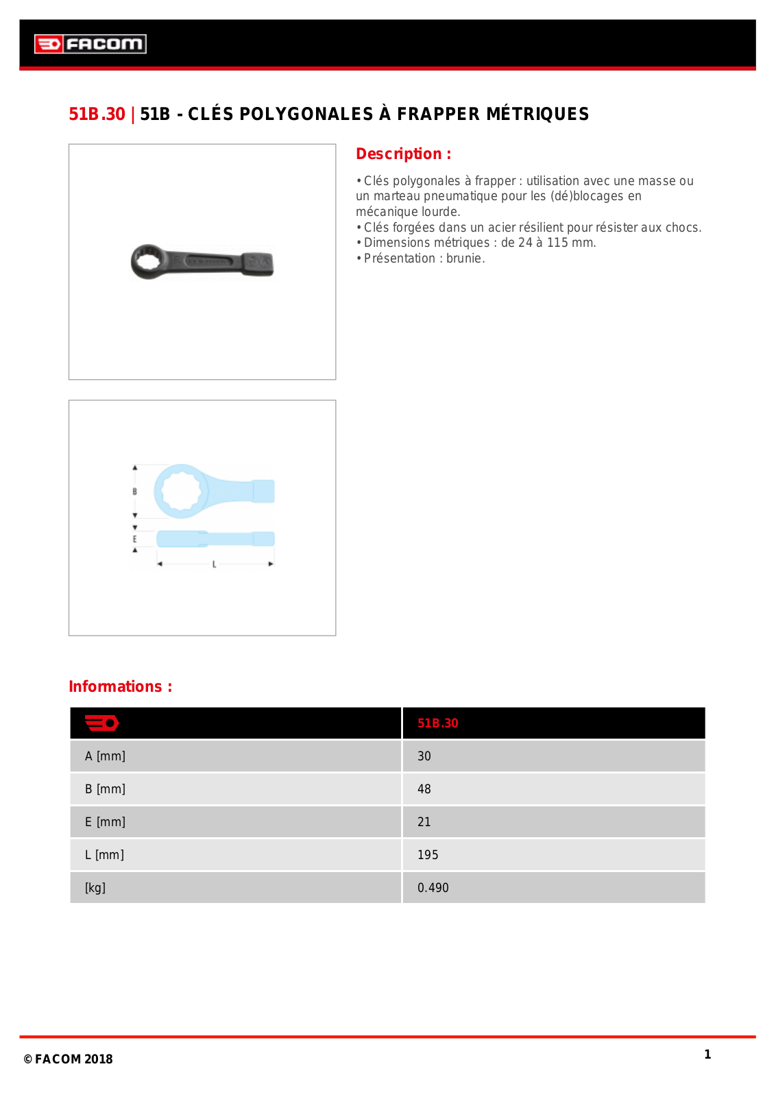 Facom 51B.30 Specification - ManualMachine.com
