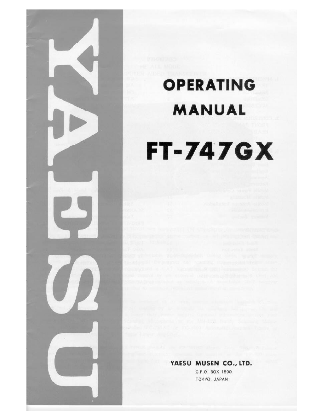 Yaesu FT-747GX Service manual