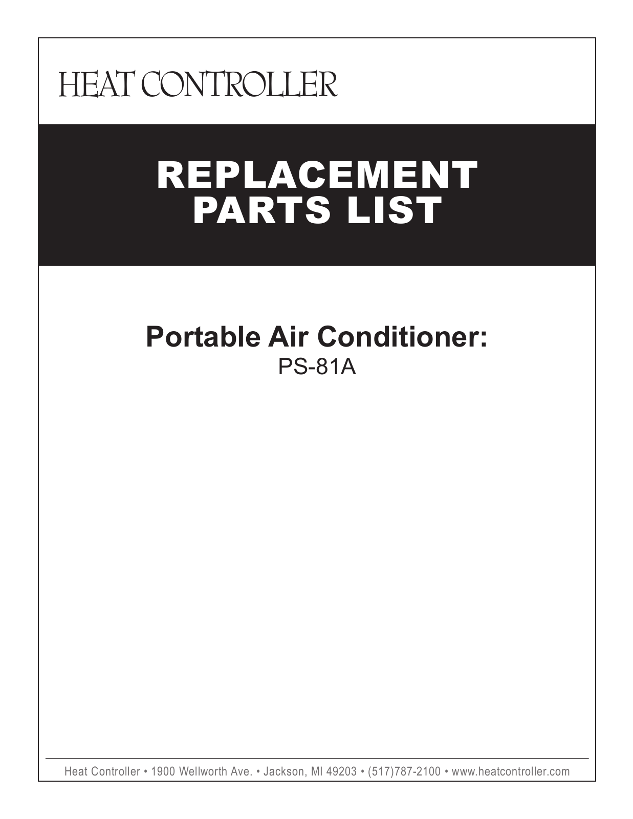 Comfort-aire Ps-81a Owner's Manual