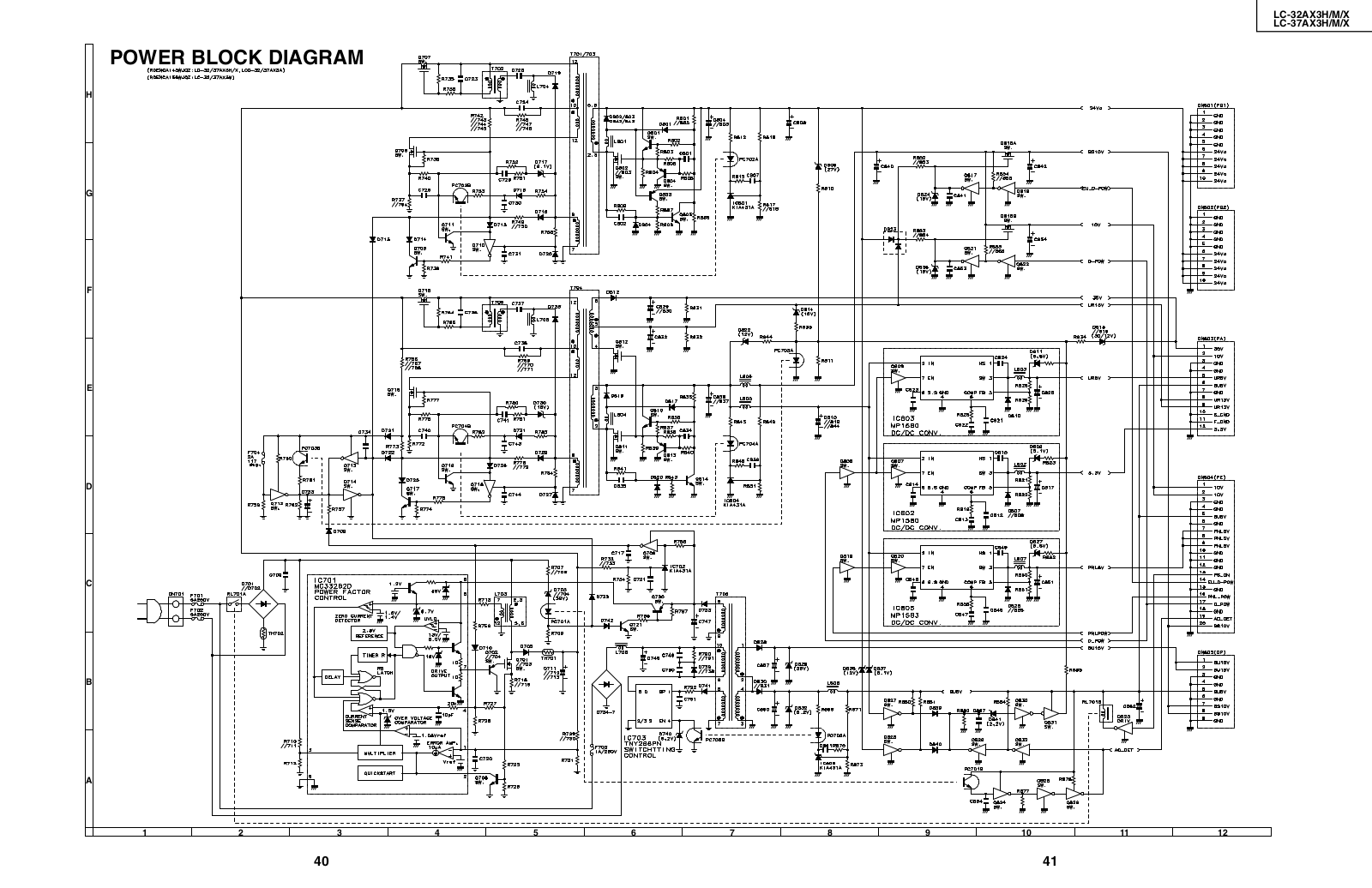 Sharp LC-32AX3, LC-37AX3 Schematic