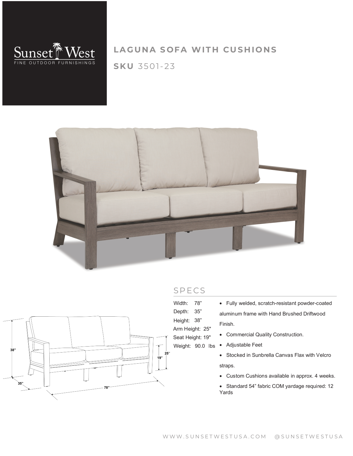 Sunset West XSW1554 Specifications - ManualMachine.com