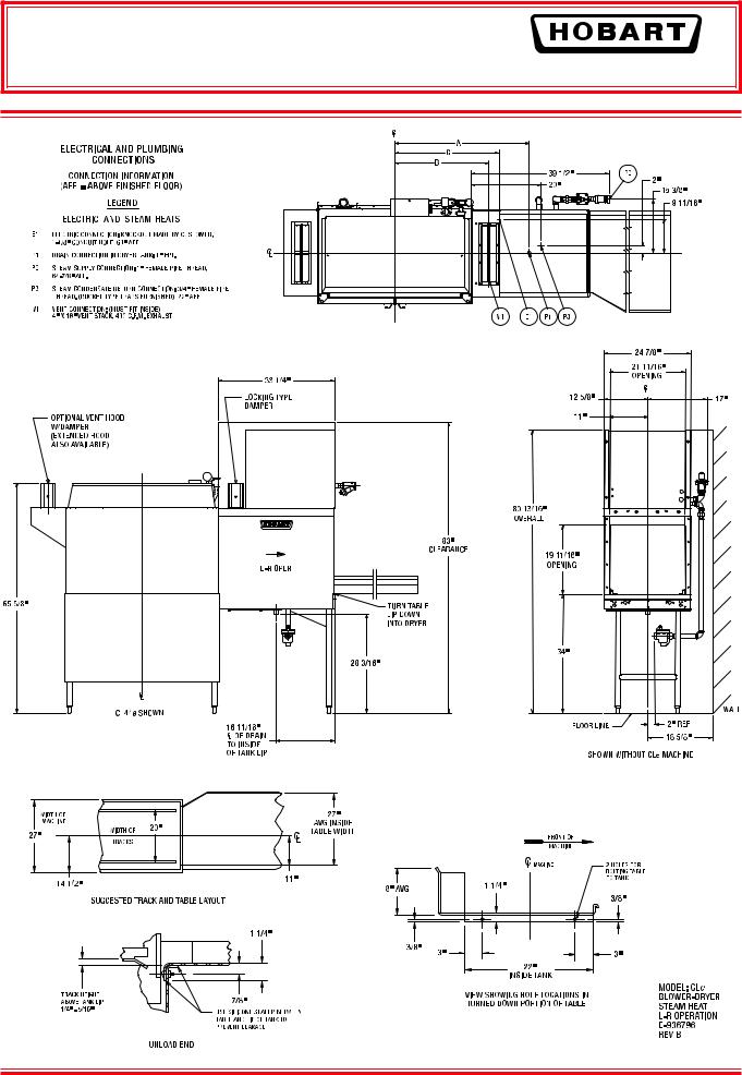 Hobart CLe Steam Blower-Dryer General Manual