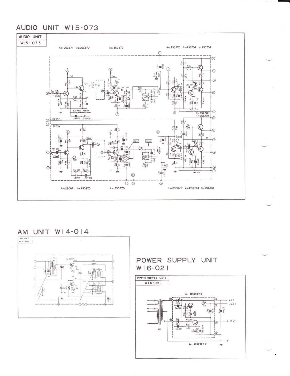 Pioneer W15-073, W14-014, W16-021 Schematic