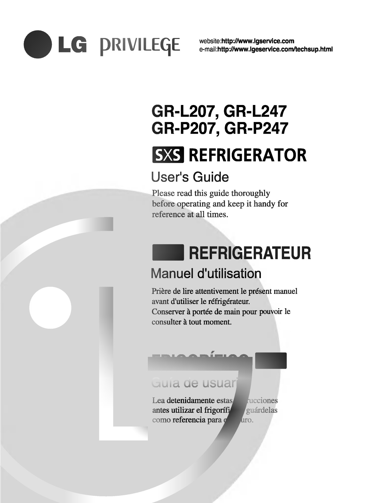 LG GR-L247ERA Owner’s Manual