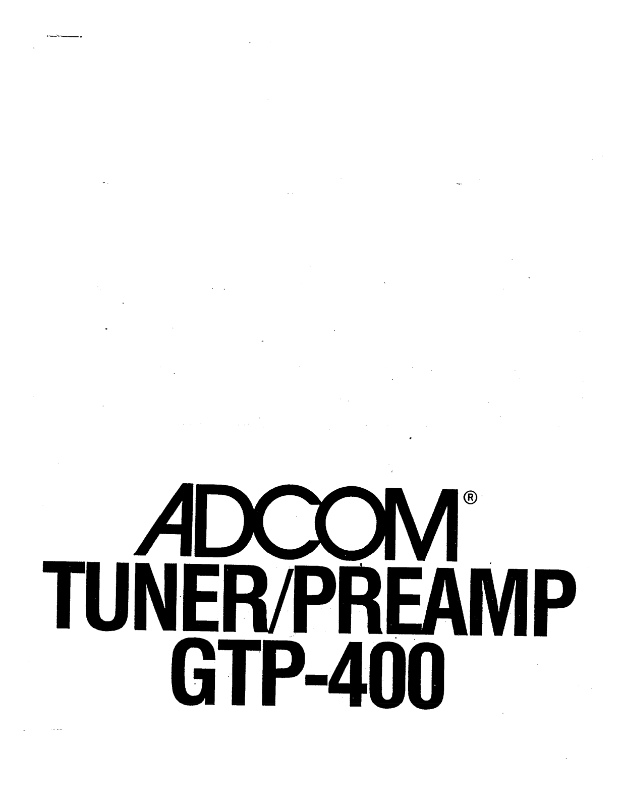 Adcom GTP-400 Owners manual