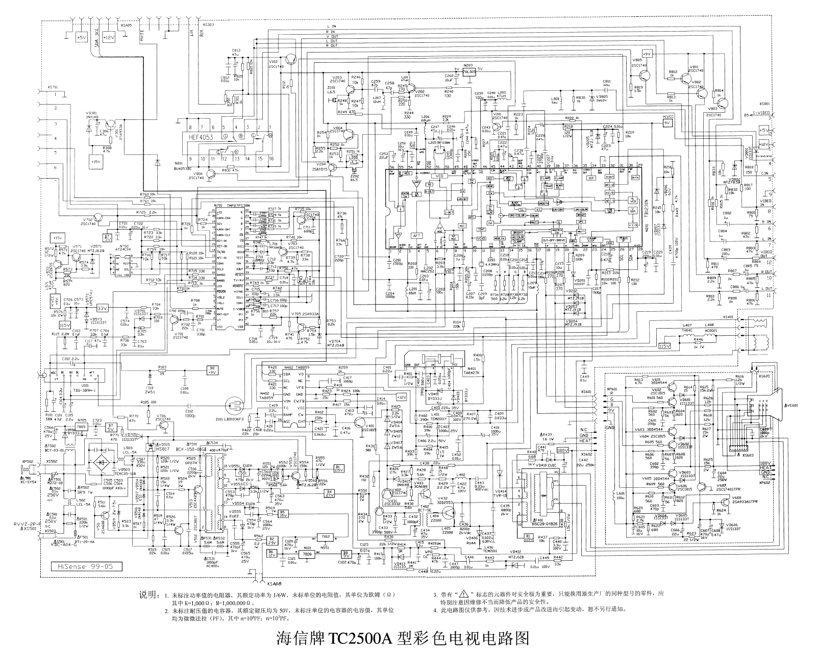 Hisense TC2500A, TB1231N Schematic