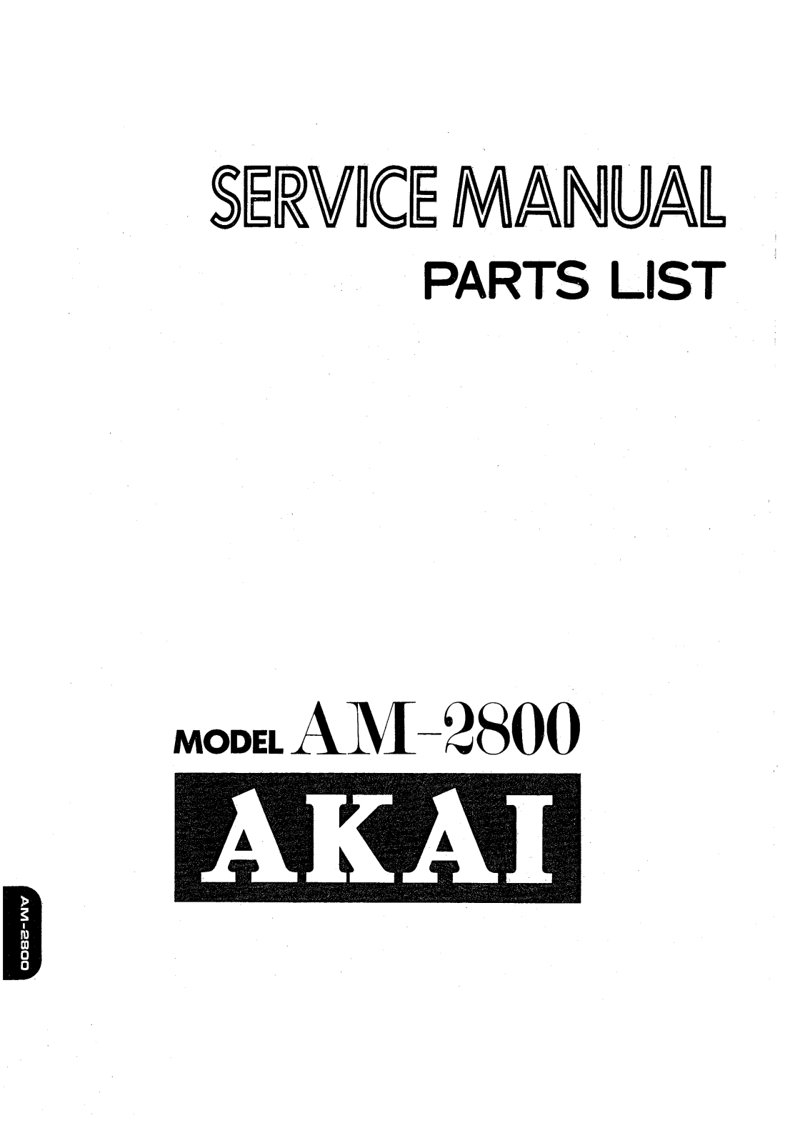 Akai AM-2800 Service manual