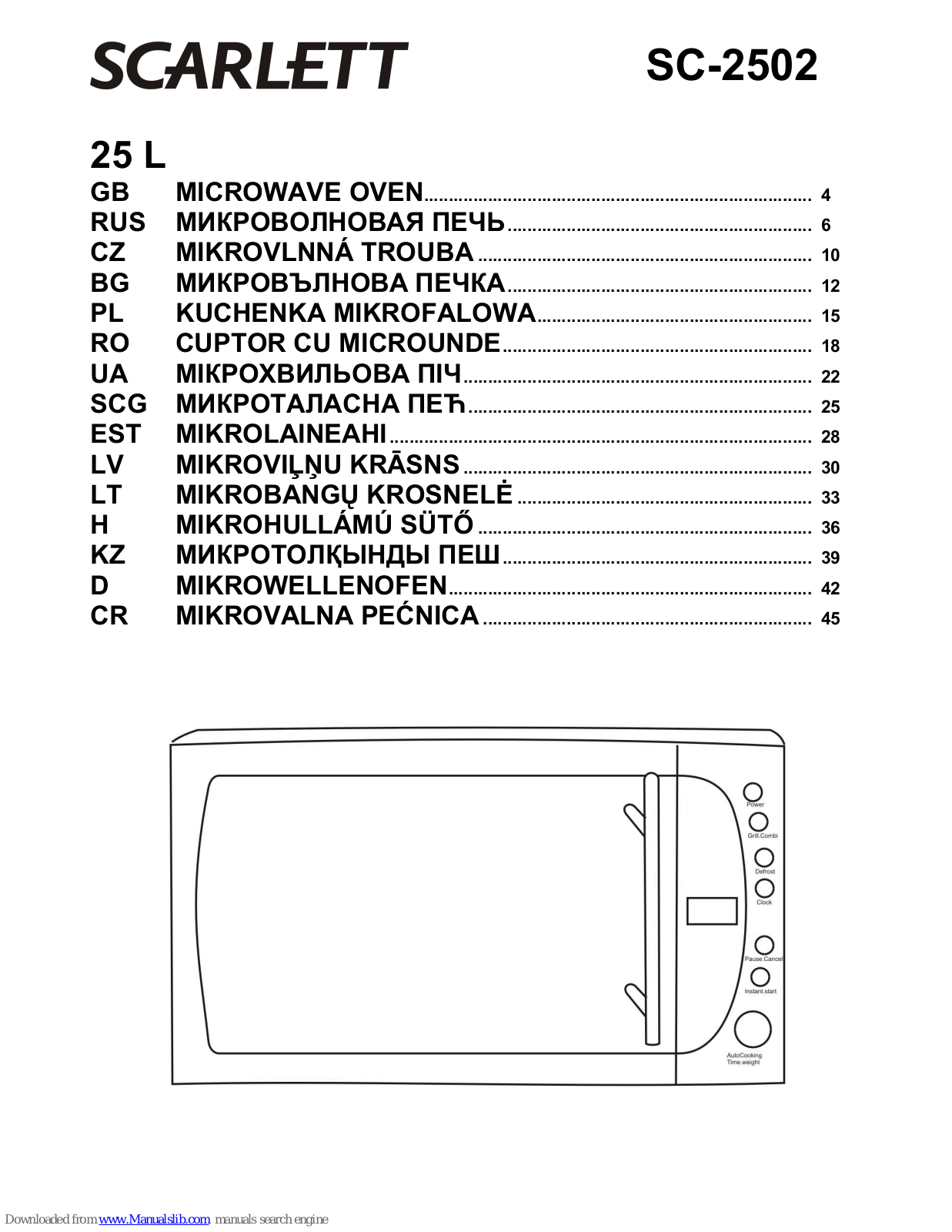 Scarlett SC-2502 Instruction Manual