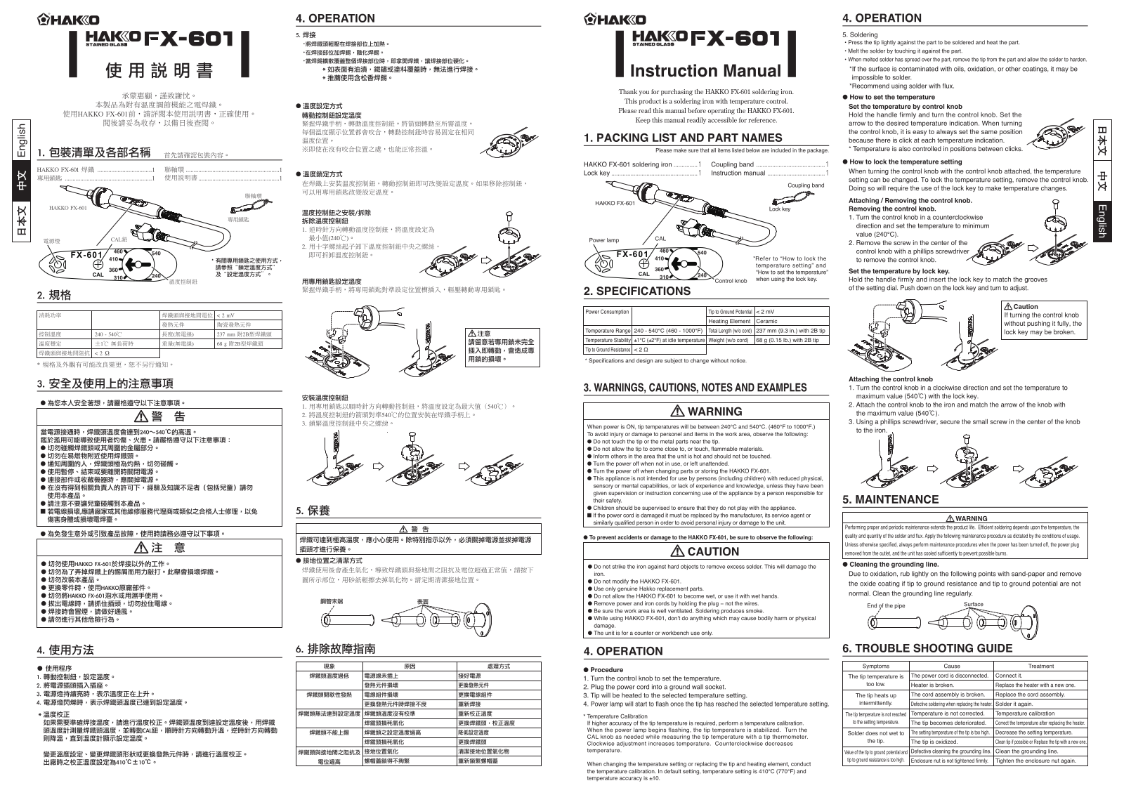 Hakko FX-601 User Manual