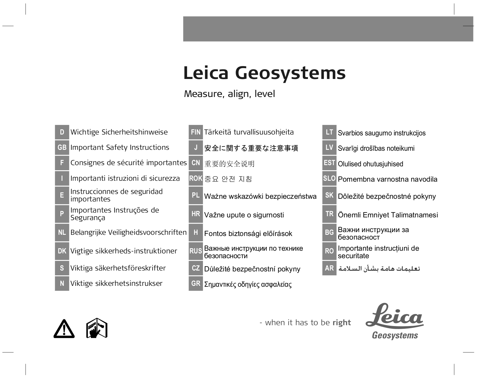 Leica Laser class 2 User Manual