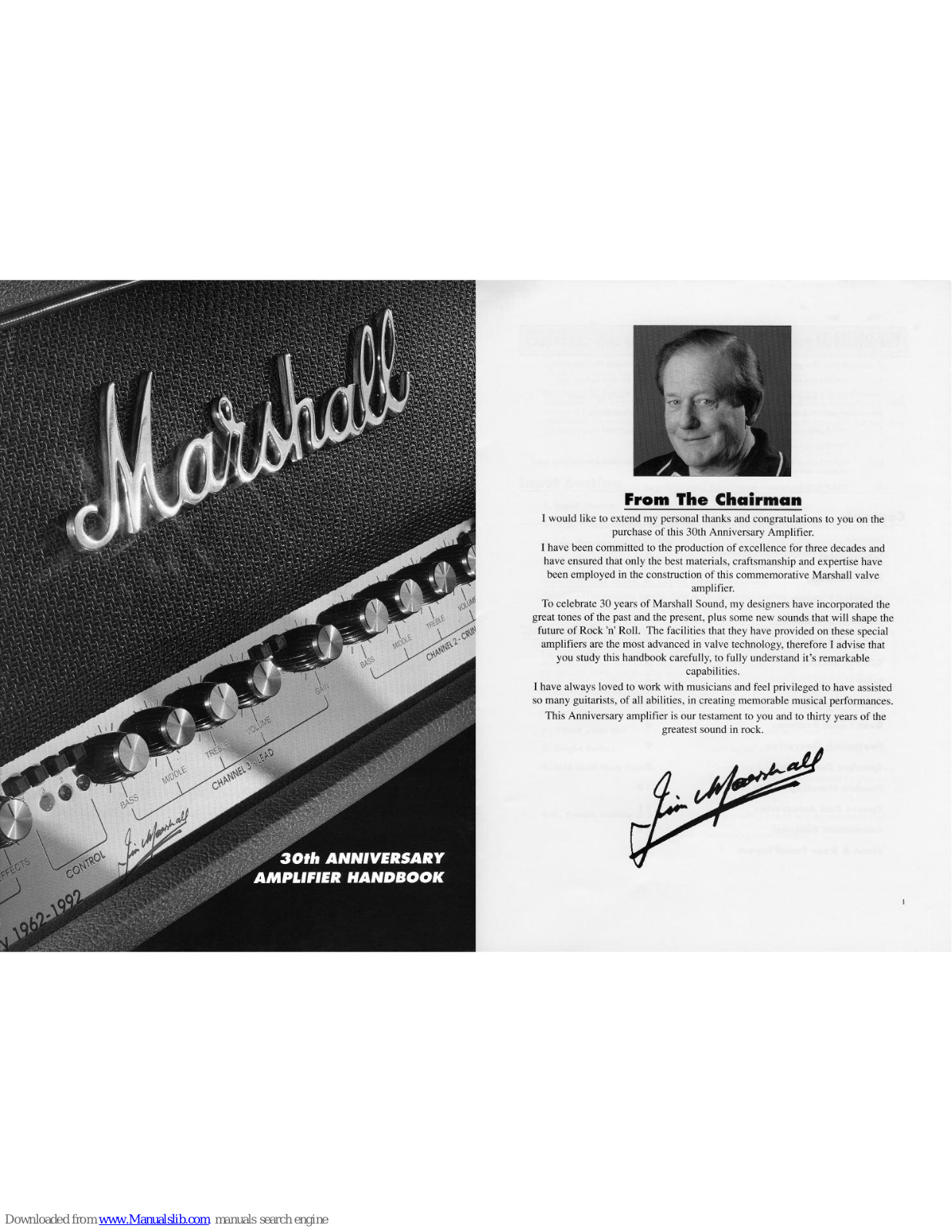 Marshall Amplification 6912, 6960A, 1922, 1936, 1912 User Manual