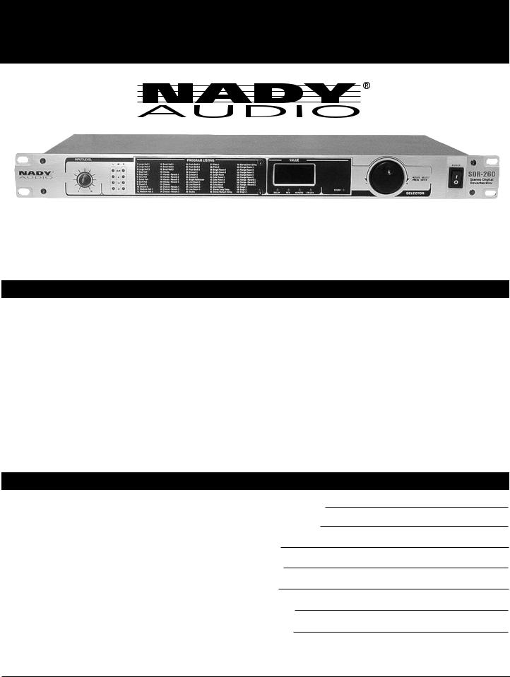 Nady Systems SDR-260 User Manual
