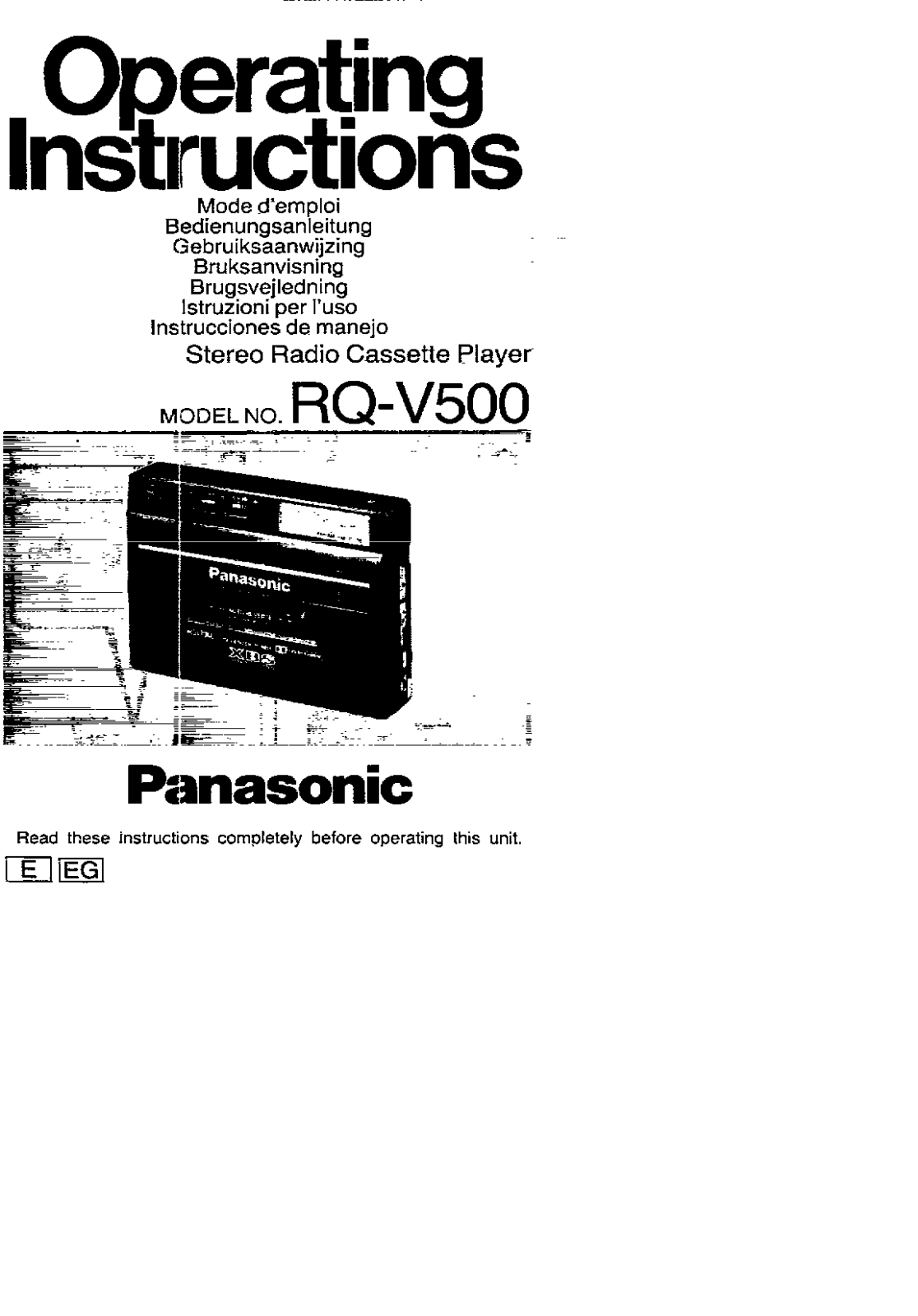 Panasonic RQ-V500 User Manual