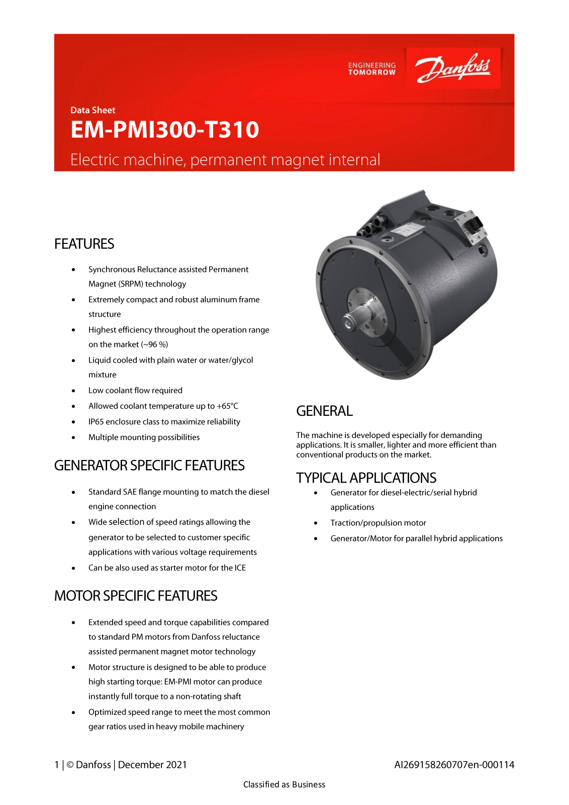 Danfoss EM-MPI300-T310 Data sheet