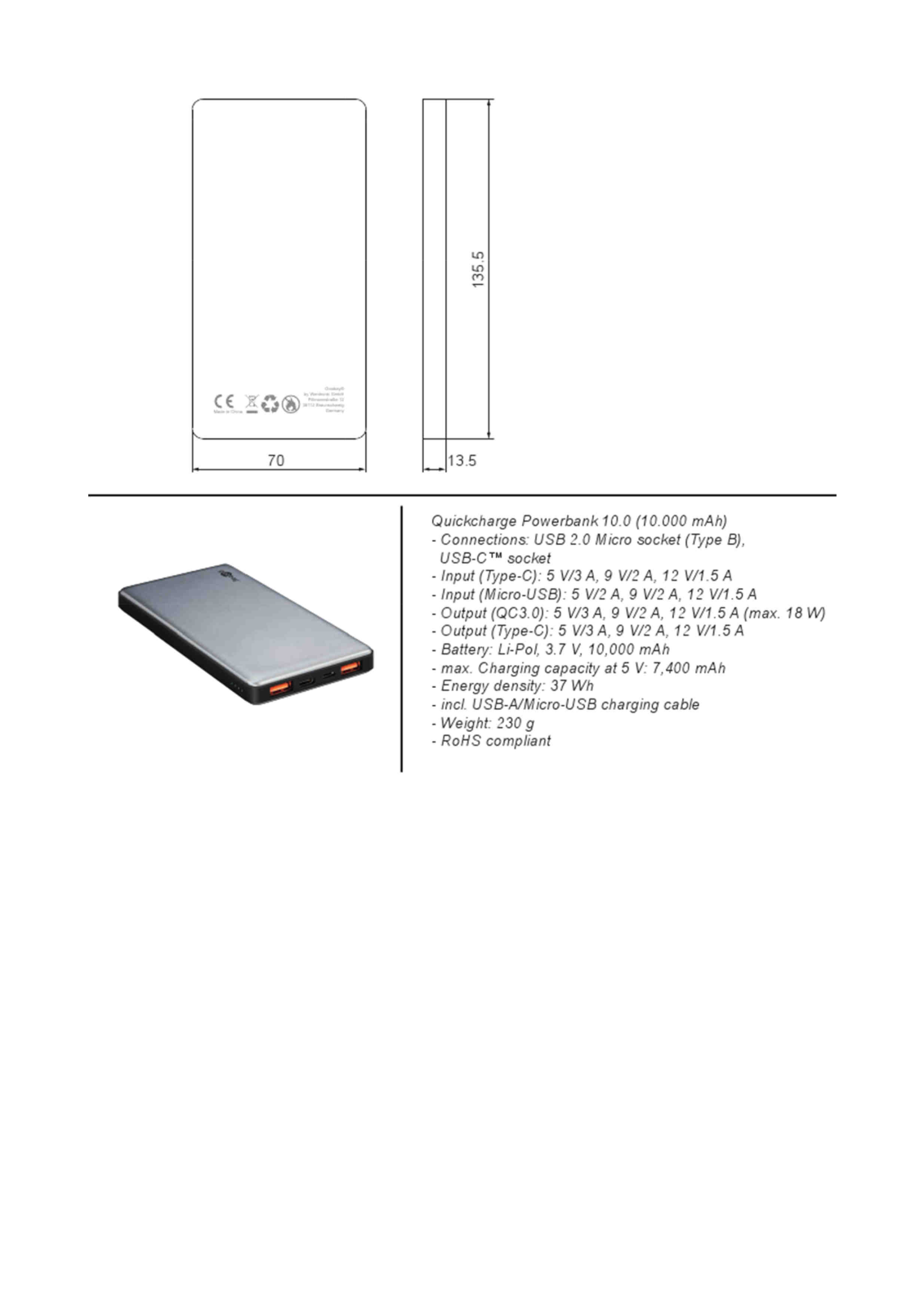 Goobay I-CHARGE-QC3-10 Datasheet - ManualMachine.com