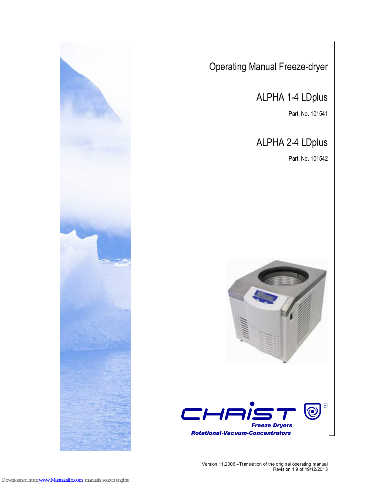 Christ ALPHA 1-4 LDplus, ALPHA 2-4 LDplus Operating Manual - ManualMachine.com