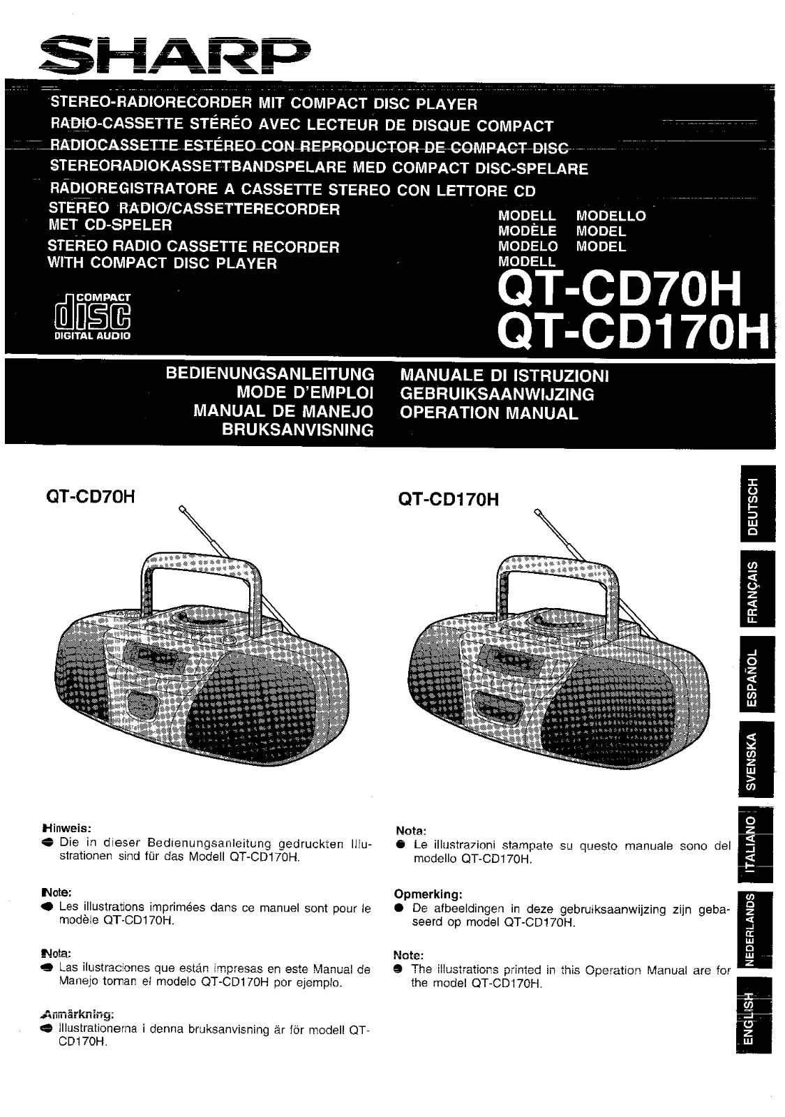 Sharp QT-CD70H User Manual