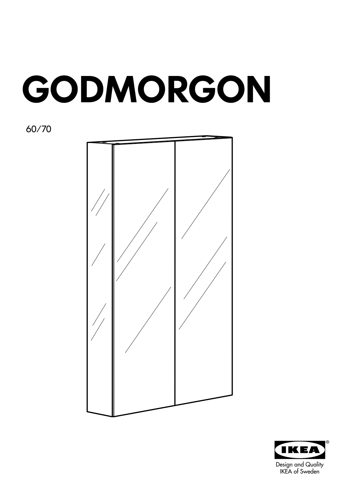IKEA GODMORGON MIRROR CAB W/2 DRS 23X37