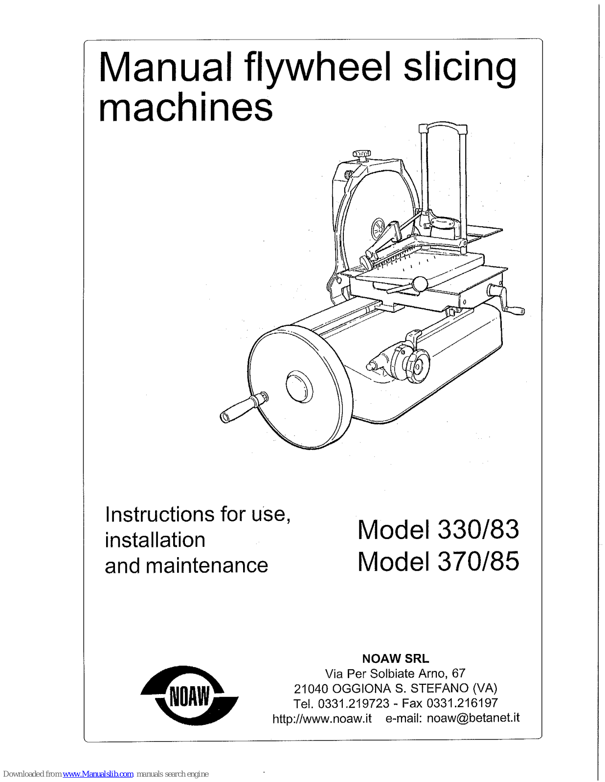 Berkel 370/85 Instructions For Use, Installation And Maintenance