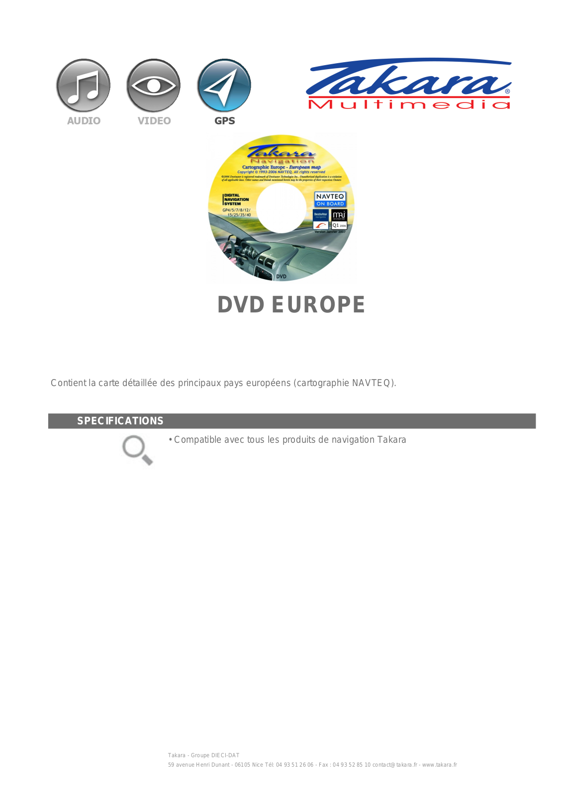 Takara DVD EUROPE BROCHURE