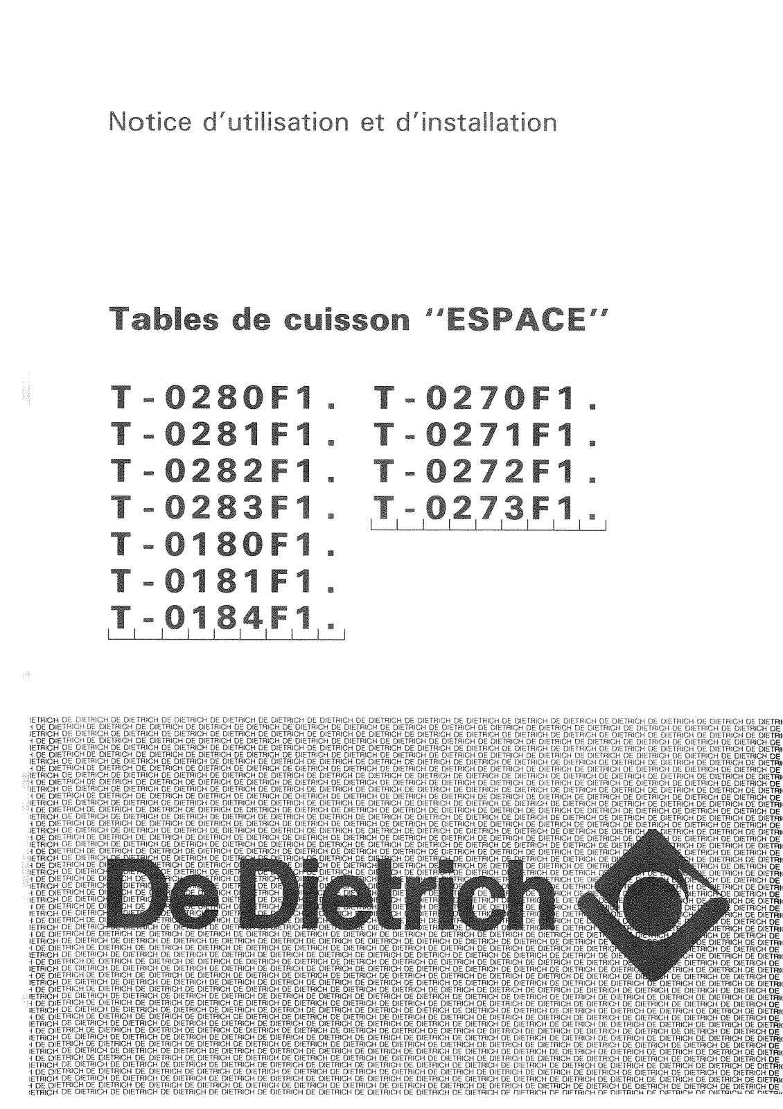 De dietrich Espace series User Manual