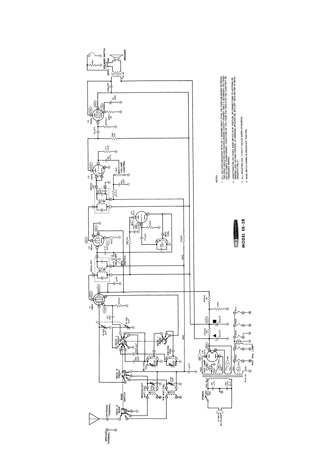 Heath Heathkit EK-2B Schematic Diagram