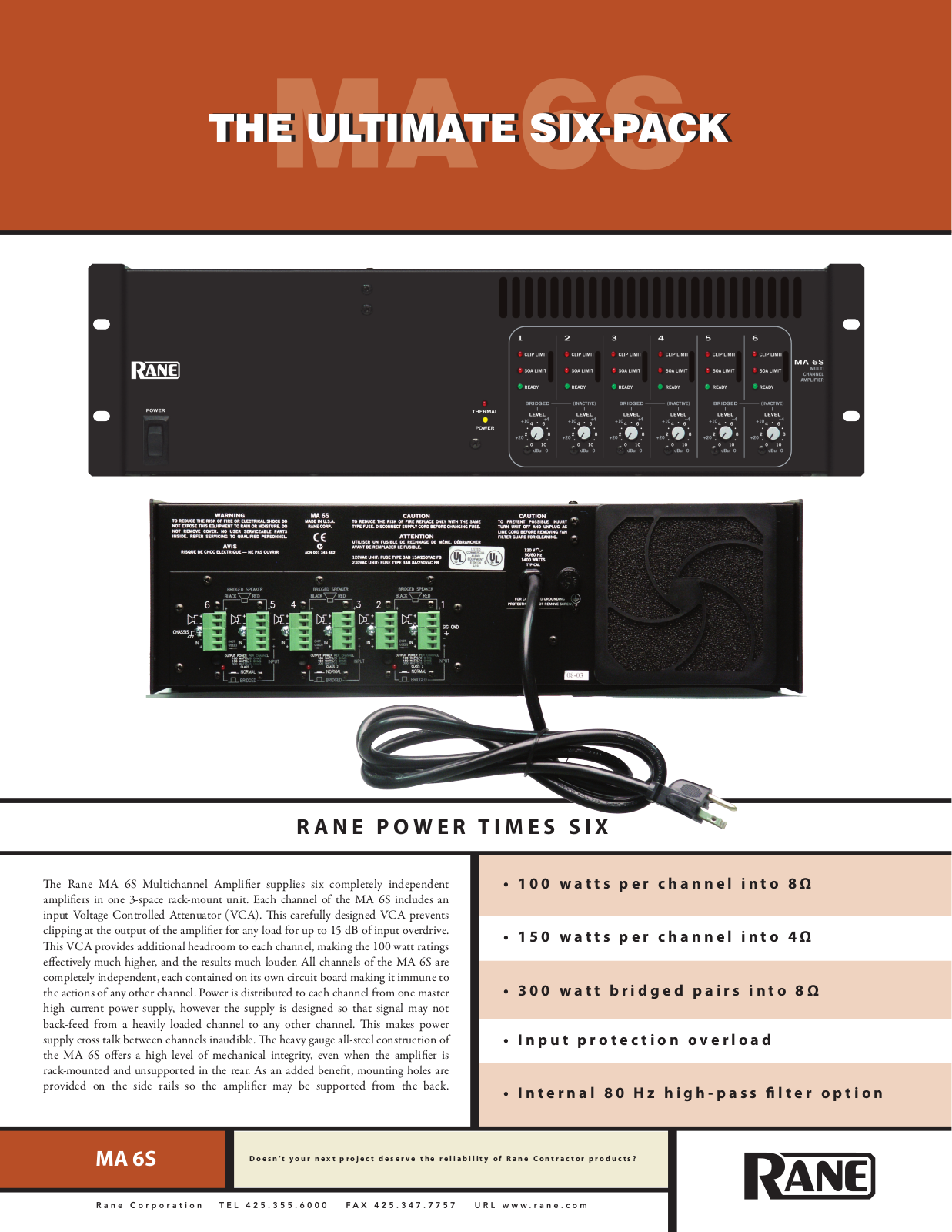 Rane MA 6S User Manual