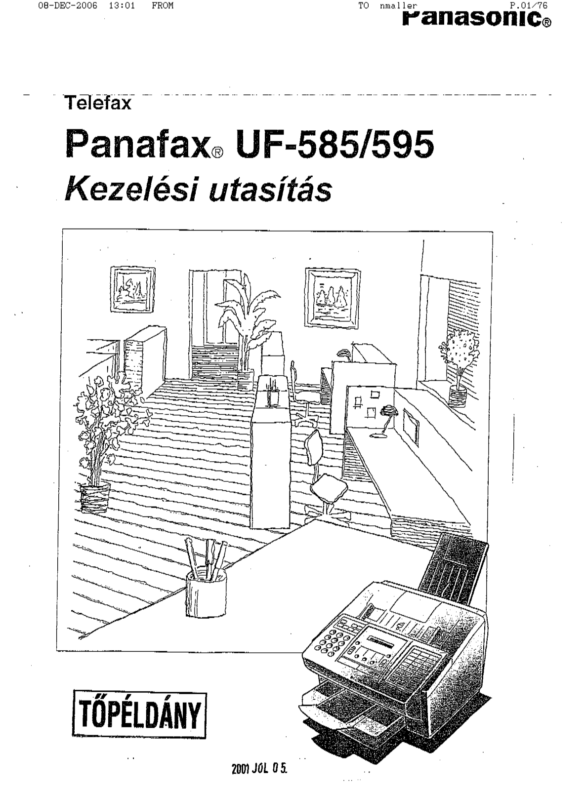 Panasonic UF-595, UF-585 User Manual