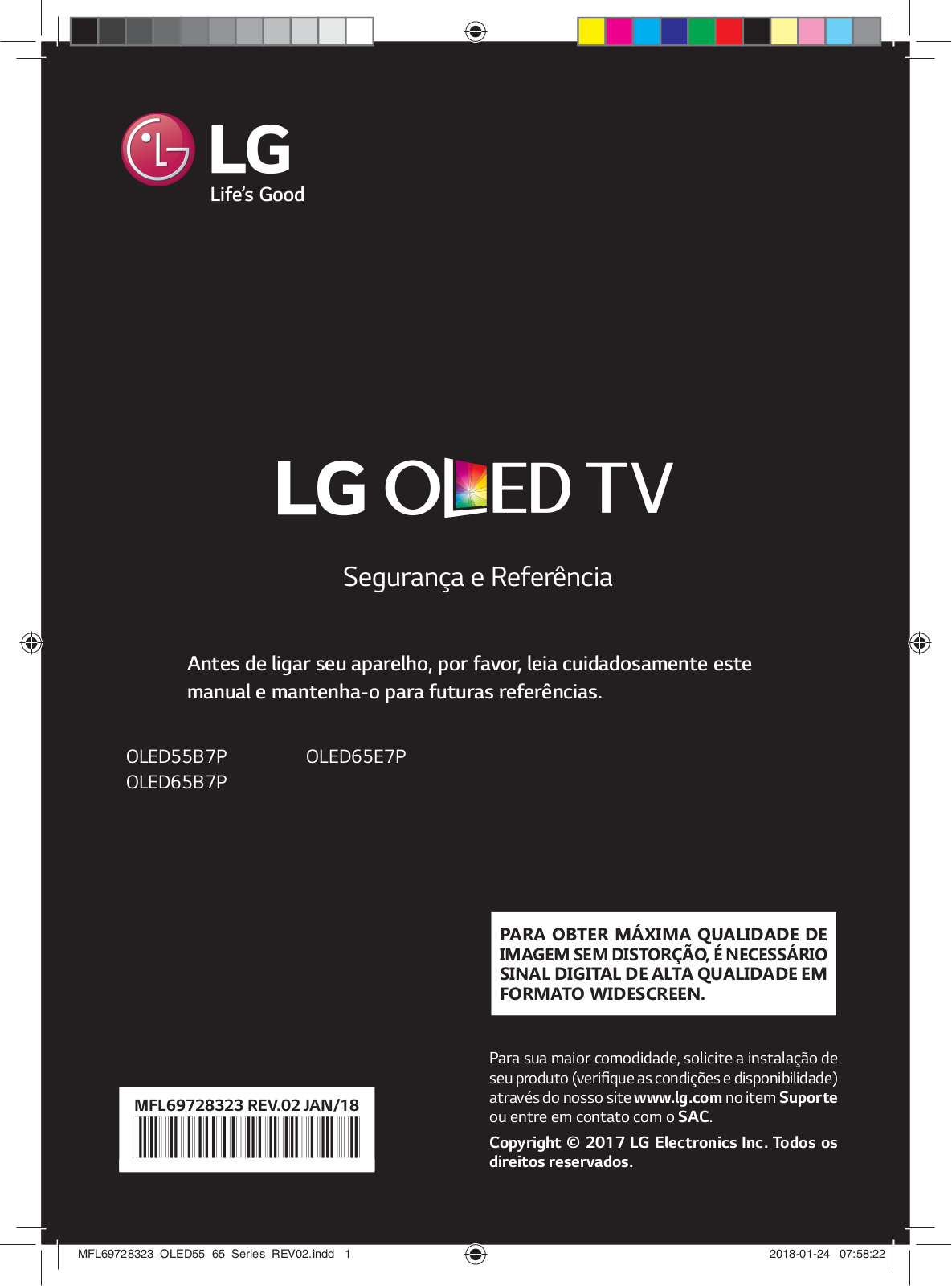 LG OLED55B7P User manual