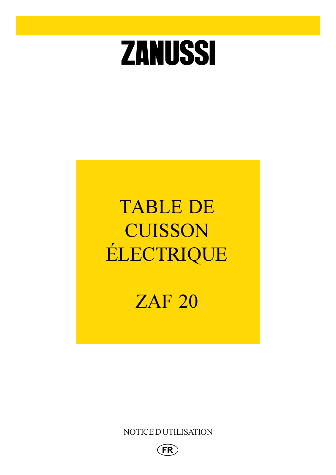 Zanussi ZAF20 User Manual