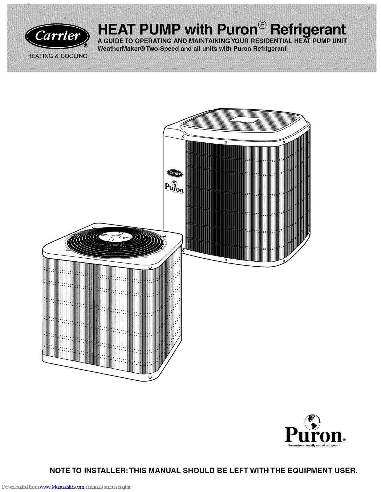 Carrier 38YXA036330, 38YDB024310, 38YXA024300, 38YXA060310, 38YZA060310 User Manual - ManualMachine.com