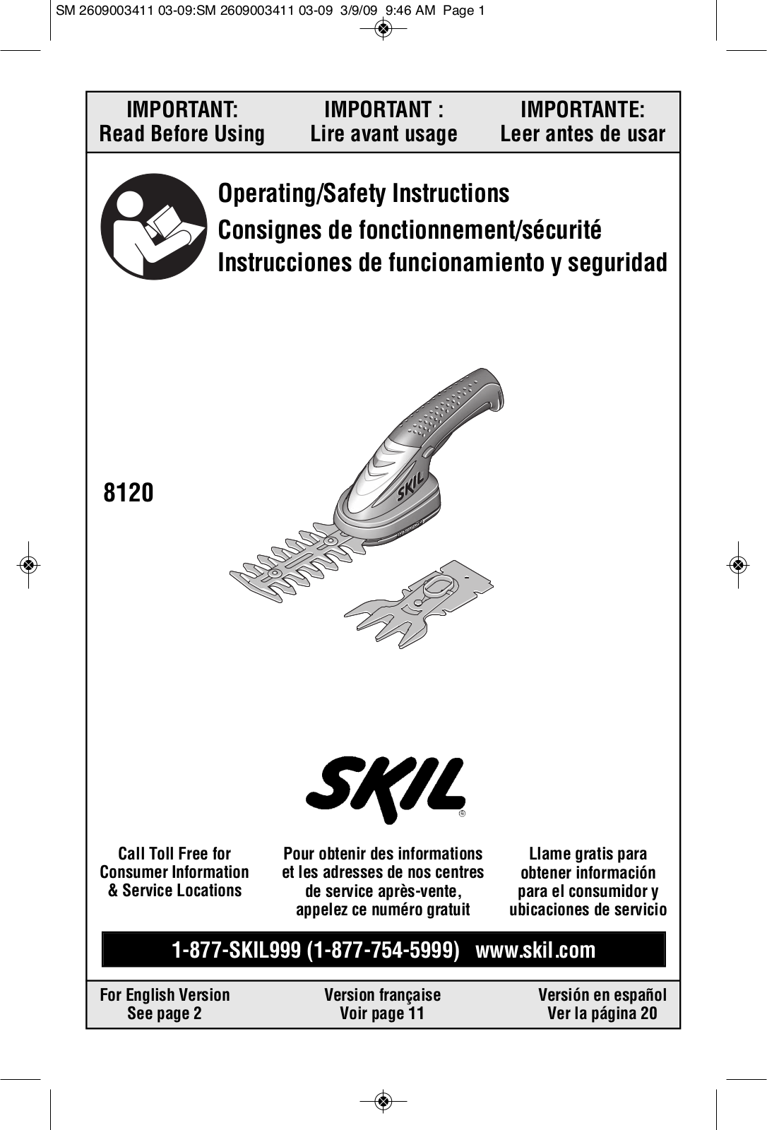 Skil 8120 Instruction Manual