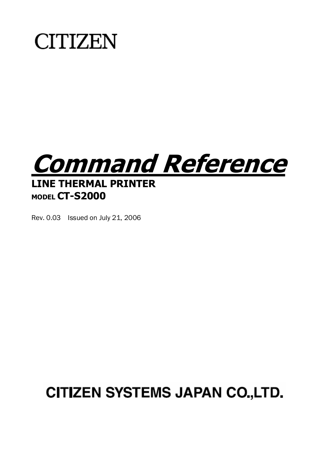 Citizen CT-S2000 User Manual