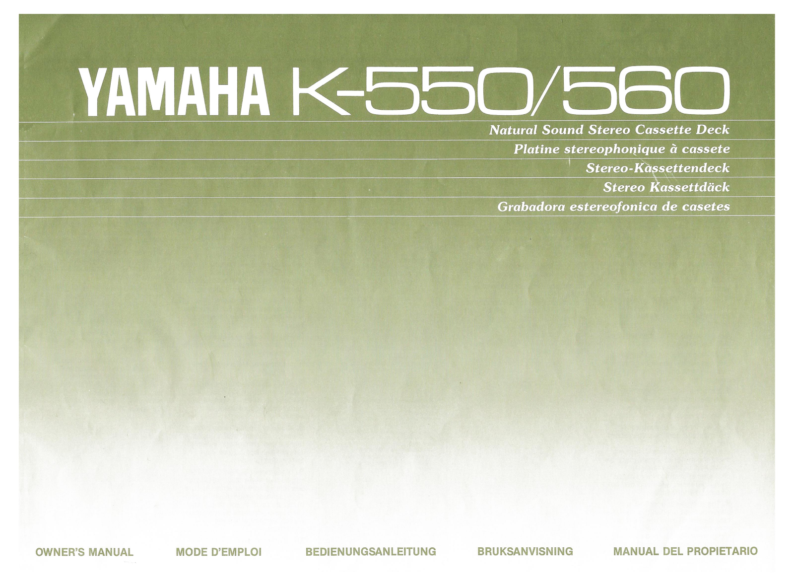 Yamaha K-550, K-560 User Manual