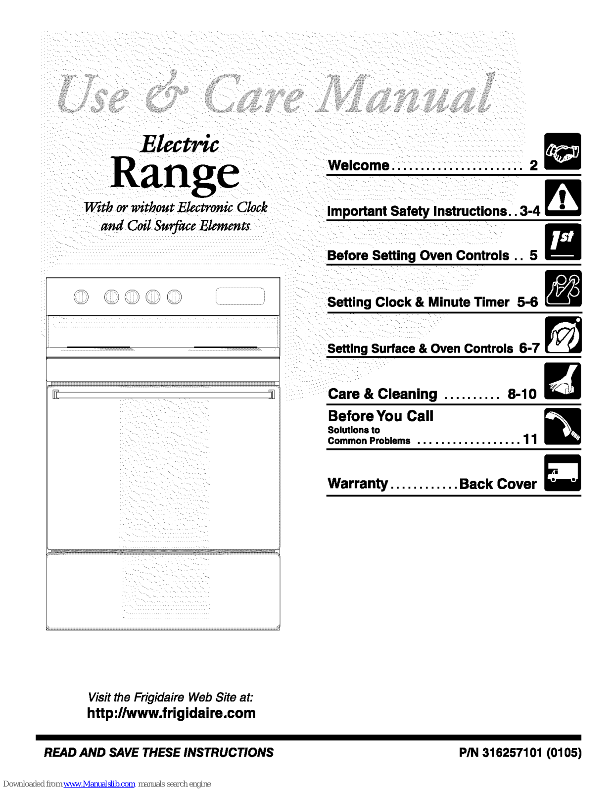Frigidaire TEF303AWA, TEF317AWB, TEF303AWB, TEF317AUB, TEF303BWA Use & Care Manual - ManualMachine.com