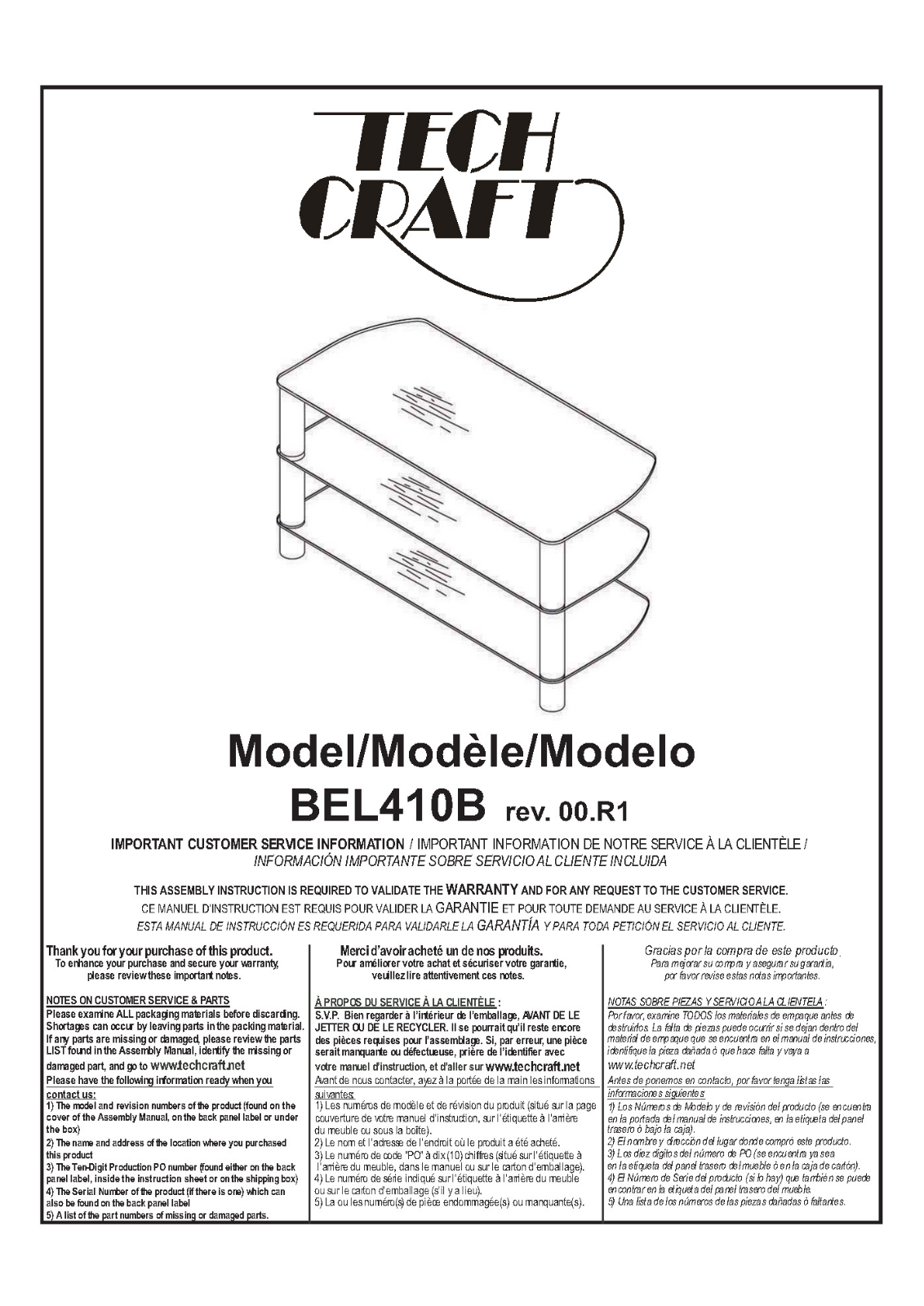 Tech Craft BEL410B User Manual