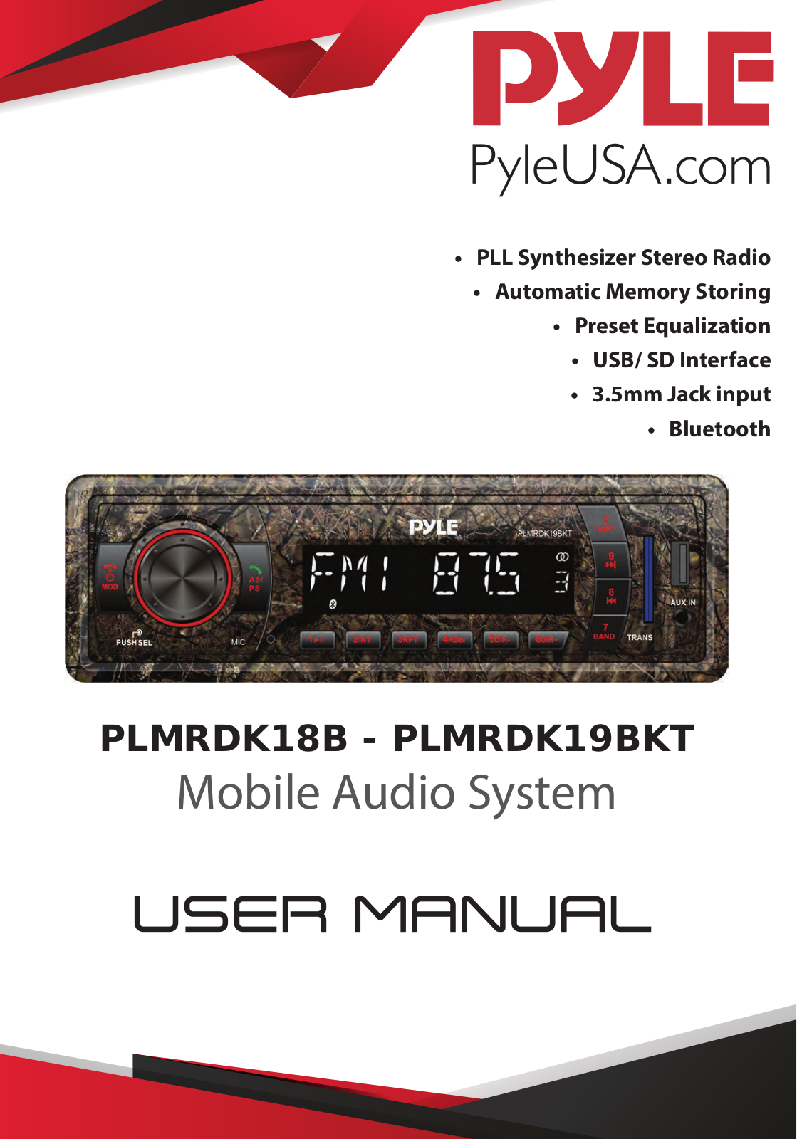 Pyle PLMRDK18B, PLMRDK19BKT User Manual - ManualMachine.com