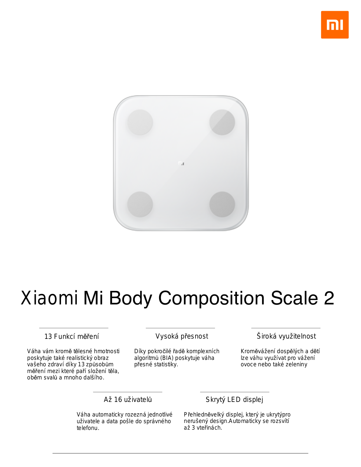 Xiaomi Mi Body Composition Scale 2 User Manual