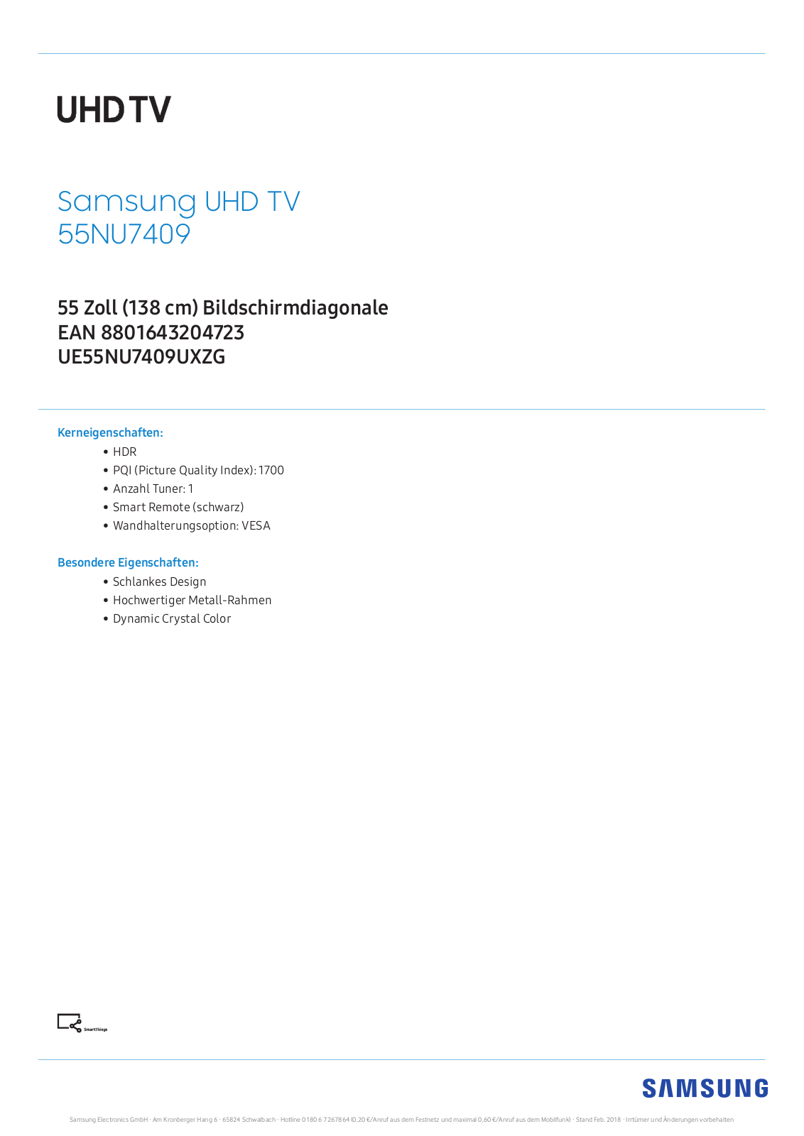 Samsung UE55NU7409 User Manual