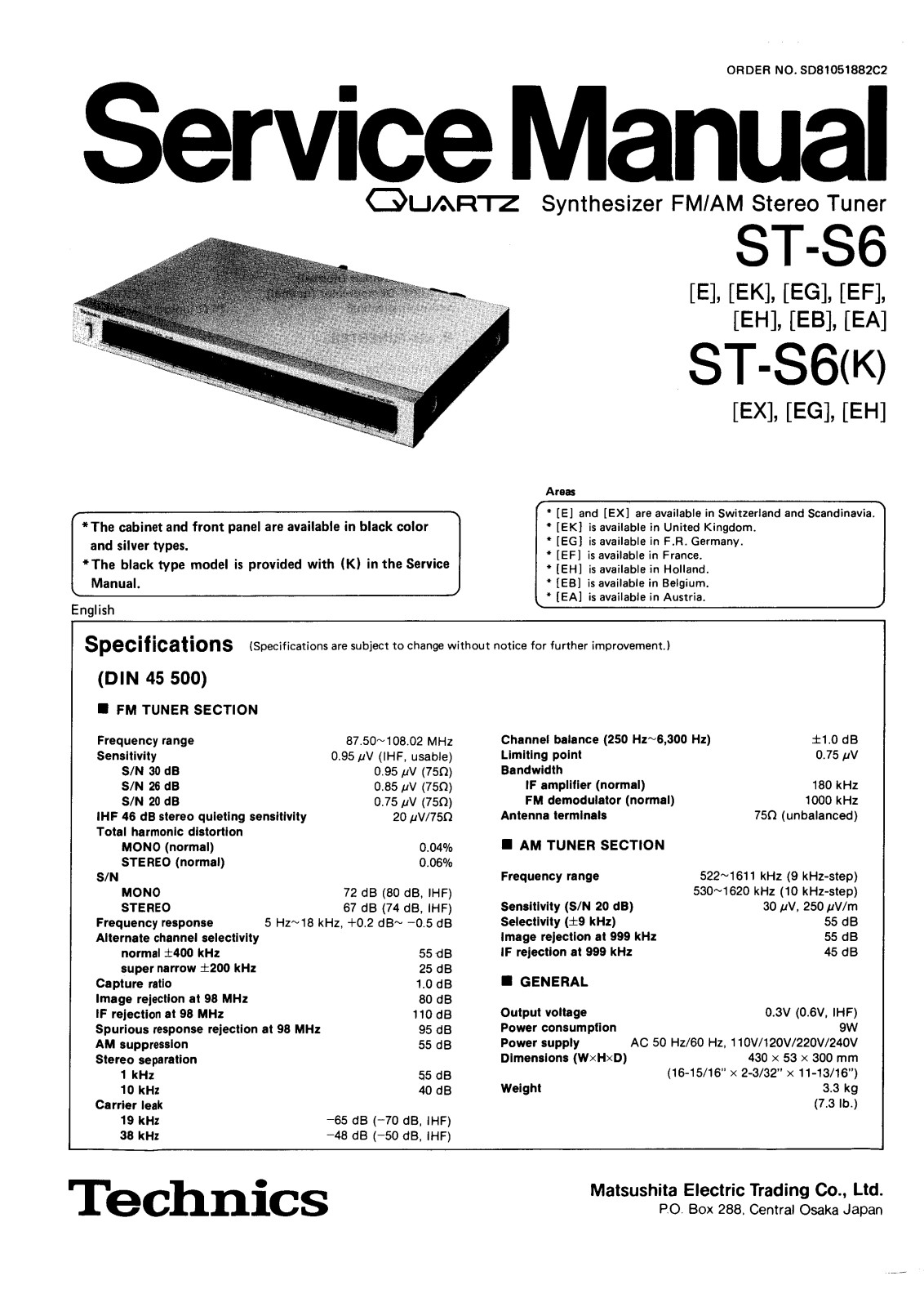Technics ST-S-6 Service Manual